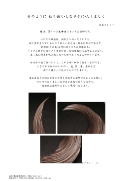 竹のように 粘り強く•しなやかに•たくましく - 会津・漆の芸術祭2010-2012