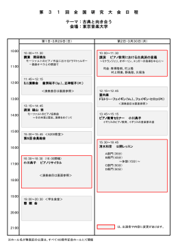 テーマ：古典と向き合う 会場：東京音楽大学 第 3 1 回 全 国 研 究 大 会 日