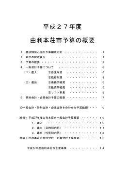 平成27年度予算概要(PDF文書)