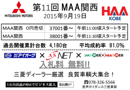 第6回 MAA関西 2014年9月20日 午前11:00スタート予定