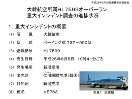 大韓航空所属HL7599オーバーラン 重大インシデント調査の進捗状況 1