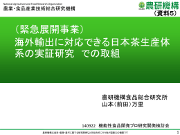 海外輸出に対応できる日本茶生産体系の実証研究での取組（PDF