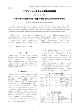 エラストマー発泡体の振動吸収特性 Vibronic Absorbed Properties of
