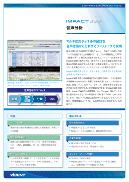 音声分析 - ベリントシステムズジャパン