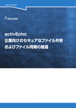activEcho： 企業向けのセキュアなファイル共有 およびファイル同期の推進