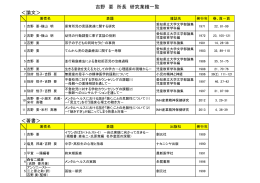 吉野 要 所長 研究業績一覧 ＜論文＞ ＜著書＞