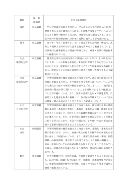教科 採 択 出版社 主たる採択理由 国語 東京書籍 学びの意義を実感