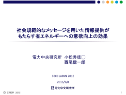 社会規範的なメッセージを用いた情報提供がもたらす省エネルギーへの