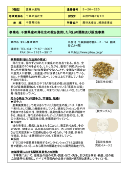 千葉県産の落花生の殻を使用した｢枕｣の開発及び販売事業
