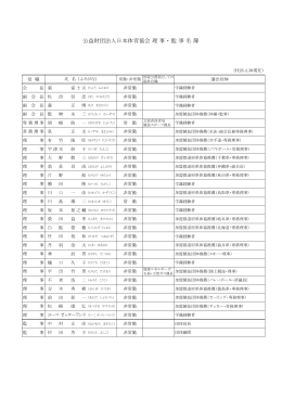 公益財団法人日本体育協会 理 事 ・ 監 事 名 簿
