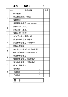 2015(H27) 堺バッジテスト記録用紙男子版