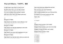 Pharrell Williams 「HAPPY」 歌詞