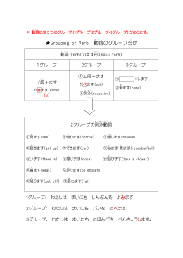 Grouping of Verb 動詞 のグループ分 け
