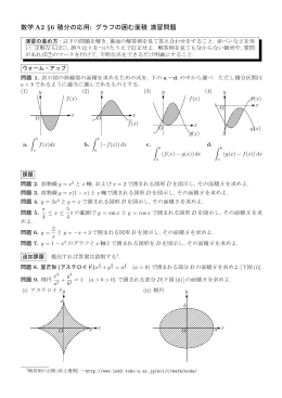 数学 A2 §6 積分の応用: グラフの囲む面積 演習問題