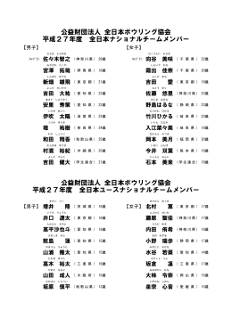 公益財団法人 全日本ボウリング協会 平成27年度 全日本ナショナル