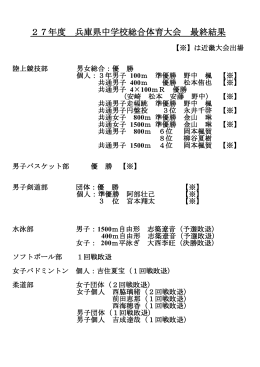加古川中学校県総体結果（PDF：74.6KB）