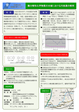 難分解性化学物質の水域における汚染源の解明 難分解性化学物質の