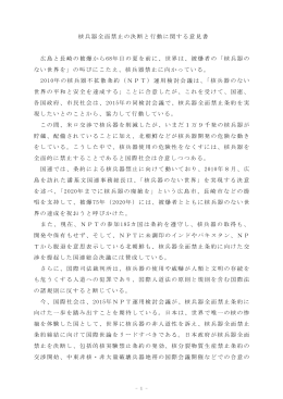 核兵器全面禁止の決断と行動に関する意見書 広島と長崎の被爆から68