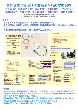 倉知地区の地域力を高めるための実態調査