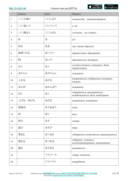 Список слов для JLPT N4