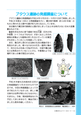 8・9ページ ブタウス遺跡の発掘調査について・にゅうがくおめでとう