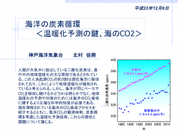 海洋の炭素循環 ＜温暖化予測の鍵、海のCO2＞