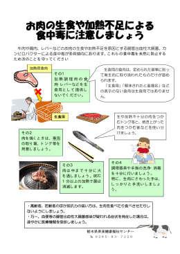 お肉の生食や加熱不足による食中毒に注意しましょう（PDF