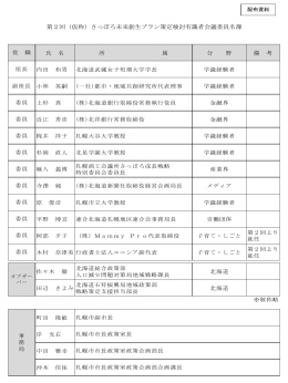 さっぽろ未来創生プラン策定検討有識者会議委員名簿（PDF