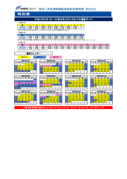鳥羽～伊良湖間運航時刻表(所要時間 約55分)