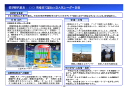 萌芽研究観測：（1）南極昭和基地大型大気レーダー計画