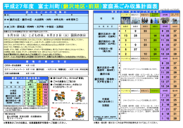 平成27年度 富士川町 （鰍沢地区・前期）家庭系ごみ収集計画表