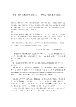 6．「東電・政府が津波対策を怠る」IAEAが福島事故を総括