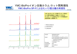 YMC-BioProイオン交換カラムロット間再現性