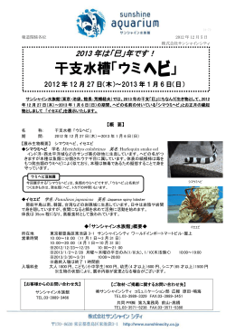 サンシャイン水族館の干支水槽「ウミヘビ」 (PDF 542KB)