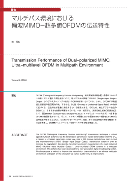 マルチパス環境における 偏波MIMO−超多値OFDMの伝送特性