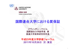 国際連合大学における質保証