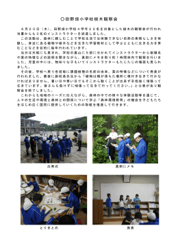 田野畑小学校樹木観察会に講師を派遣しました。（PDF：809KB）