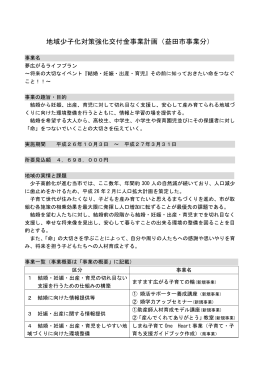 地域少子化対策強化交付金事業計画（益田市事業分）