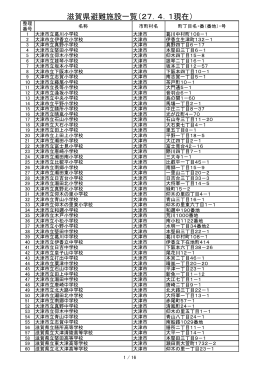滋賀県避難施設一覧（27．4．1現在）