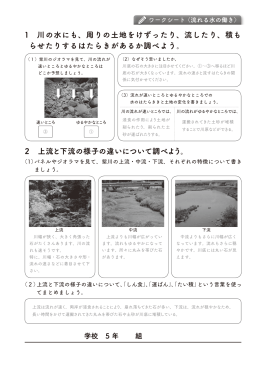 1 川の水にも、周りの土地をけずったり、流したり、積も らせたりする