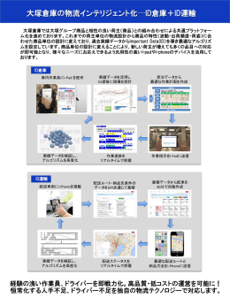 大塚倉庫の物流インテリジェント化  ID倉庫＋ID運輸