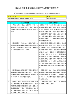 コメントの概要及びそれに対する金融庁の考え方（PDF:63KB）