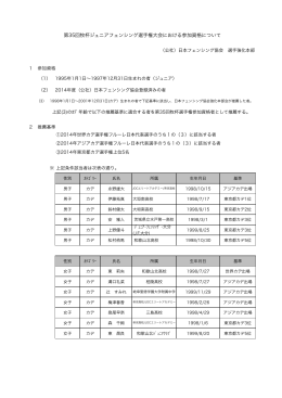 第35回牧杯ジュニアフェンシング選手権大会における参加資格について