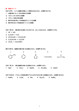 酸・塩基グループ CBT-0 問1．ルイス塩基の定義として適切なのはどれ