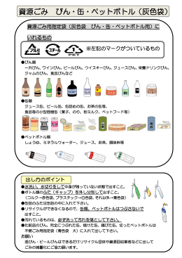資源ごみ びん・缶・ペットボトル（灰色袋）
