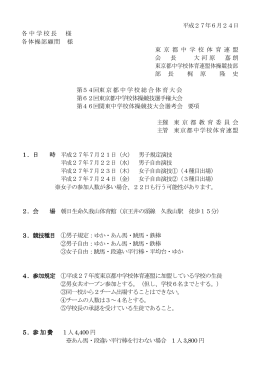 平成27年6月24日 各中学校長 様 各体操部顧問 様 東 京 都 中 学 校