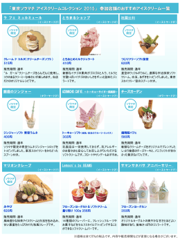 「東京ソラマチ アイスクリームコレクション 2015」 参加店舗のおすすめ