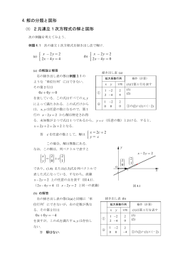 4.解の分類と図形 (1) 2元連立1次方程式の解と図形