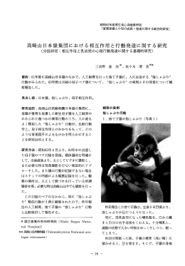 高崎山日本猿集団における相互作用と行動発達に関する研究