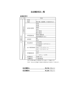 法定健診項目一覧